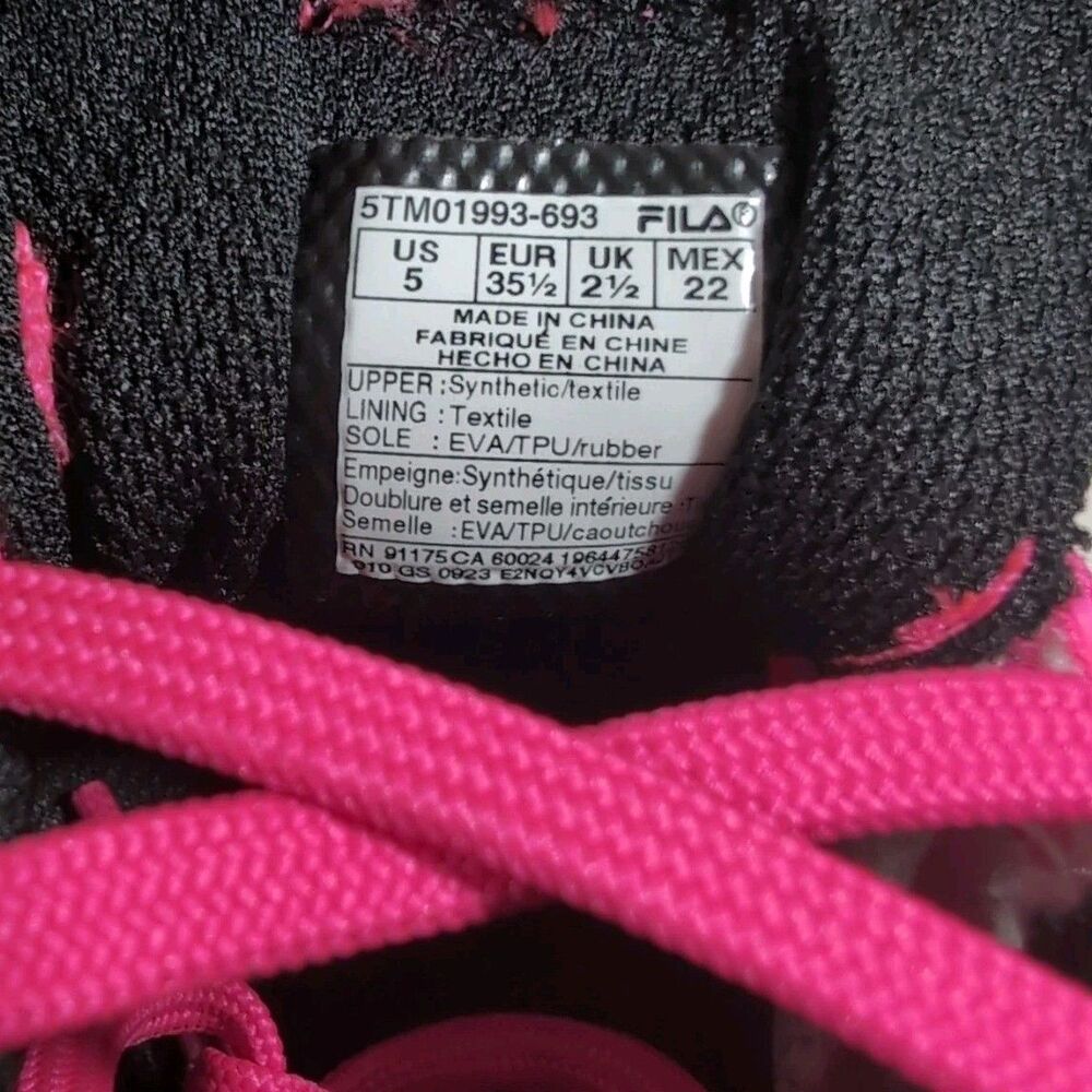 Fila Axilus 3 Women`s Size 5 Mesh Sneaker (5TM01993-693) Pink /Bluefish/ Yellow - Picture 8 of 8